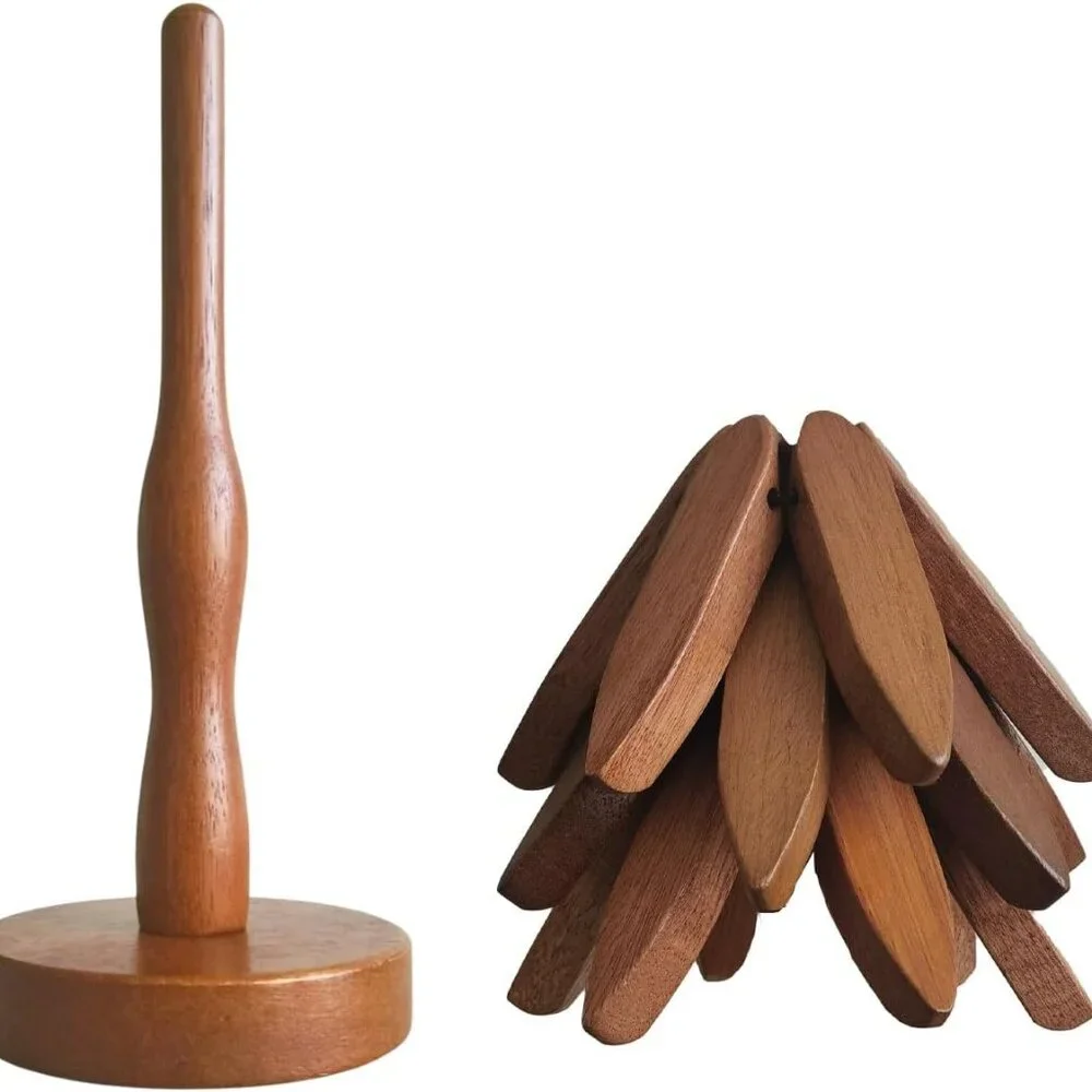 Wooden Trivets for Hot Dishes, 3 Wooden Tree-Trivet Set, Wood Coasters Like Chri